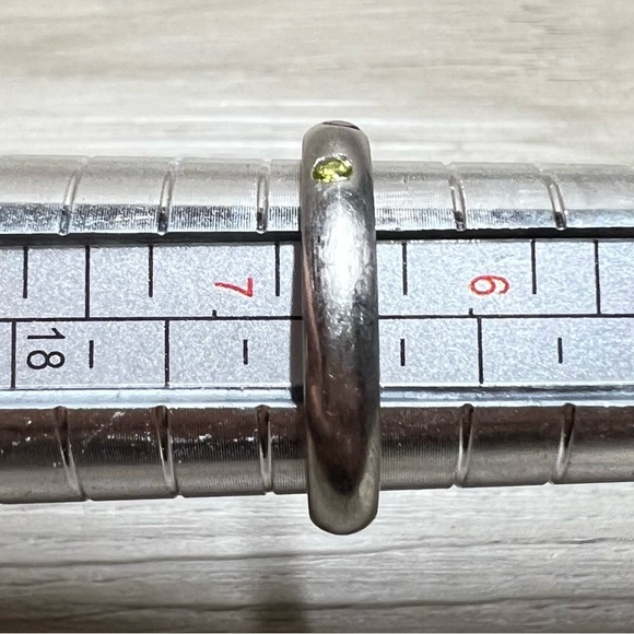 Vintage Designer Signed Flush Set Multi-Colored Gemstone Platinum Ring, Size 6.5 - Picture 11 of 13